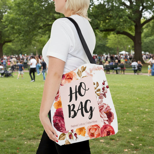 “HO BAG” Floral Tote – Bold, Funny & Fabulous Gift by Rebel Lotus Collective