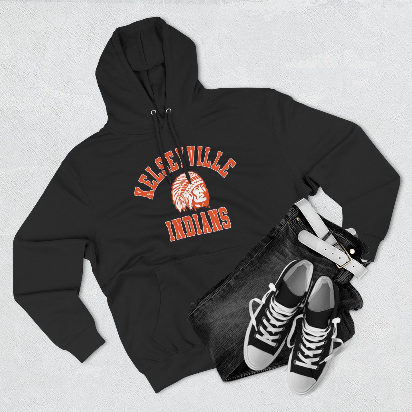 Kelseyville Indians Fleece Hoodie - Cozy Sportswear for Game Days, Team Spirit, Casual Outings, Gift Idea, School Events