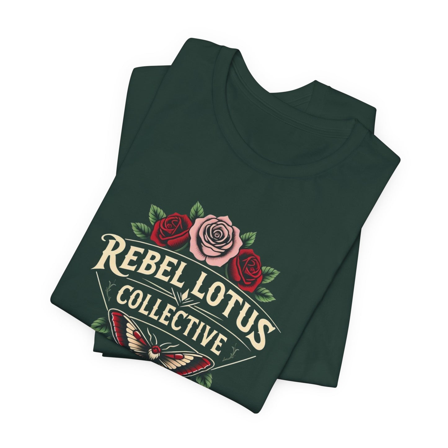 Rebel Lotus Collective Tee - Unisex Short Sleeve Shirt, Boho Style Apparel, Spiritual Gift, Festival Wear, Nature-Inspired Fashion