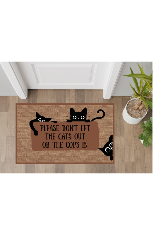 Funny Doormat, Cat Lovers Home Decor, Welcome Mat, Pet Owner Gift, Birthday Present, Housewarming Decoration