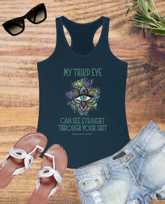 My Third Eye Racerback Tank - Spiritual Humor Top for Yoga and Casual Wear